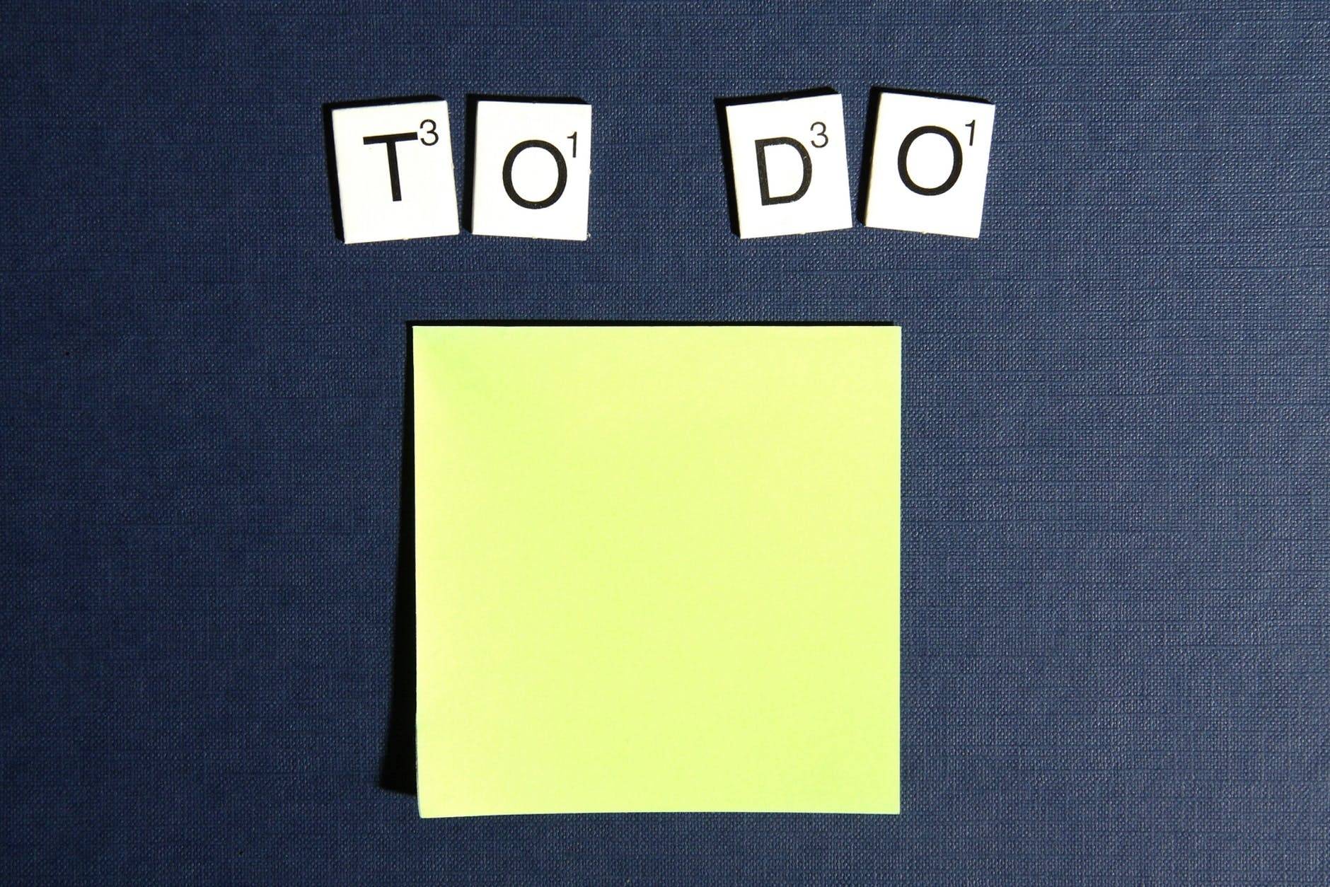 To Do list with a post-it note