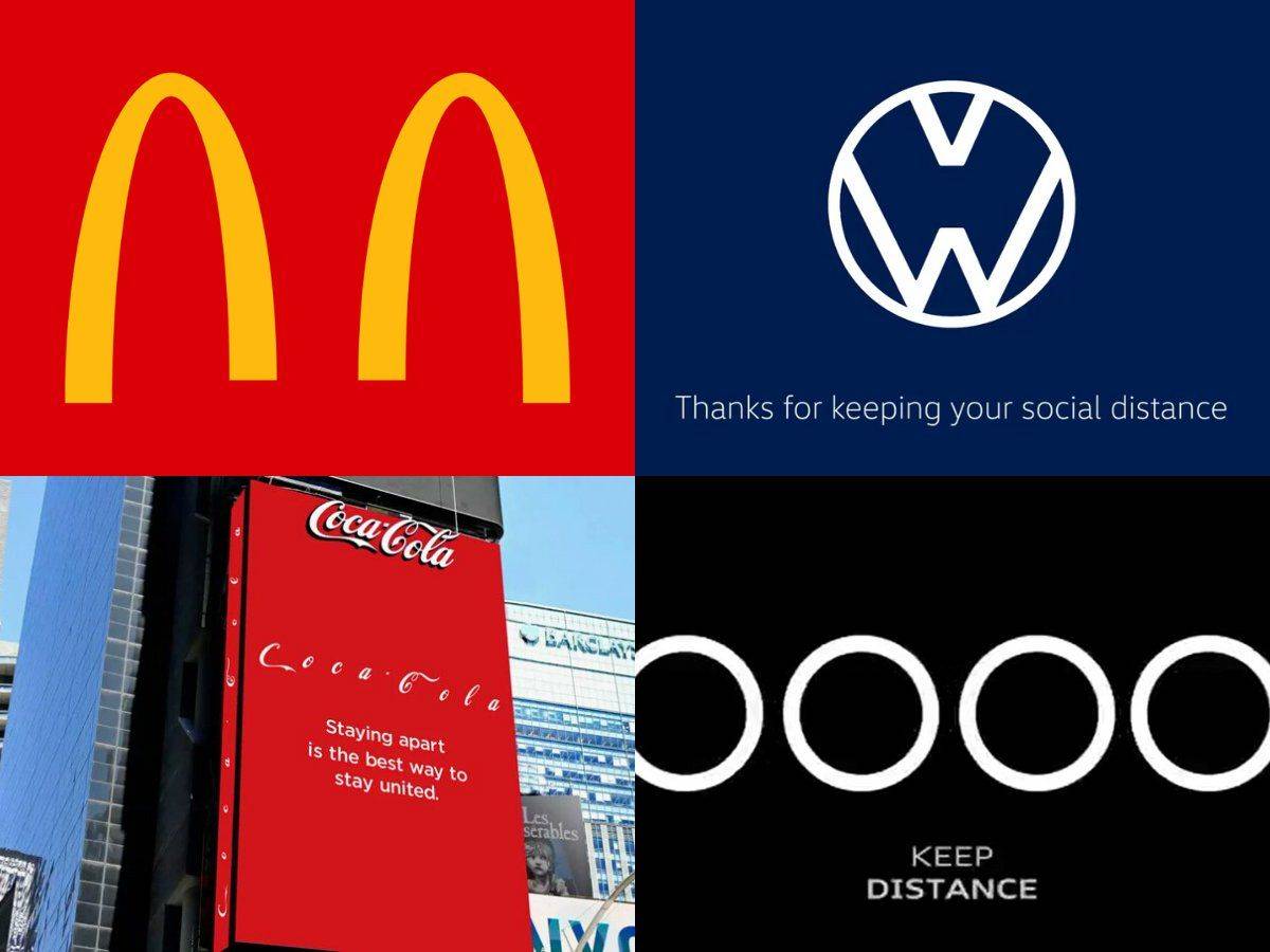 Popular logos with social distancing design