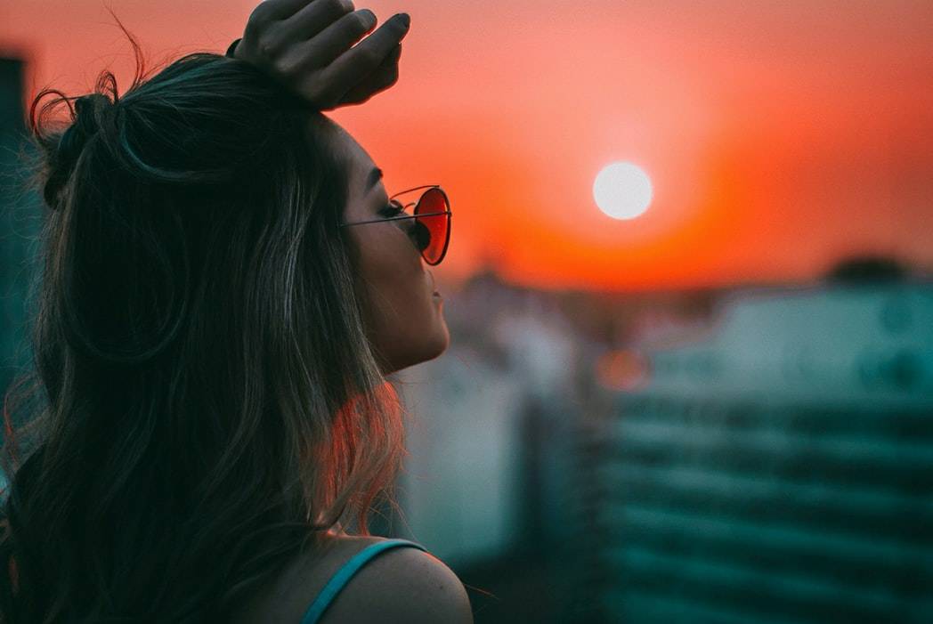 Free image of girl watching sunset