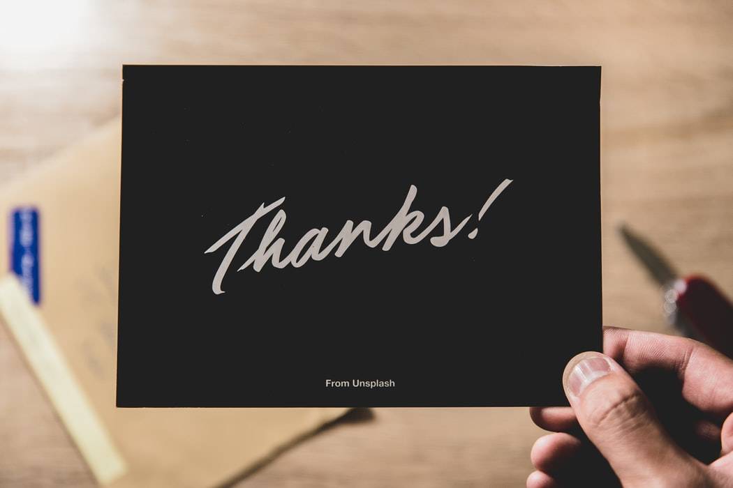Add a Thank you card to your corporate stationery list