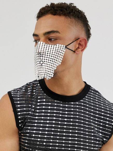 Person with fashionable mask on