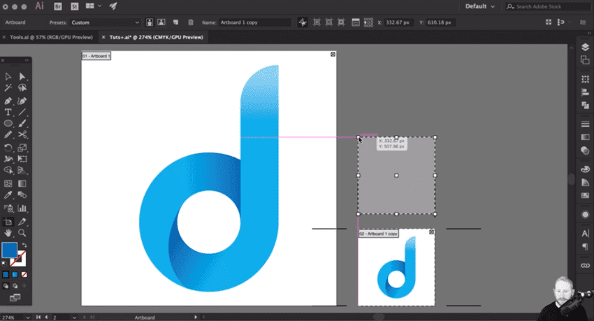Screenshot of a logo being designed in Illustrator