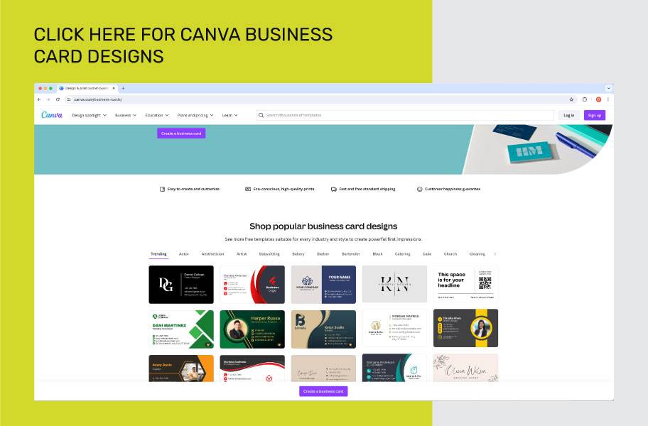 BusinessCardsDesigns Canva Click Through