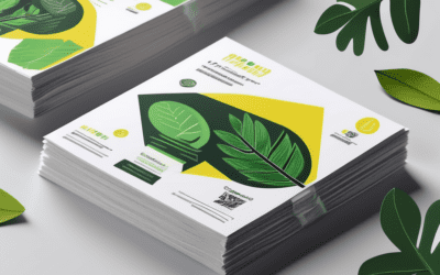 A stack of eco-friendly flyers made from recycled paper