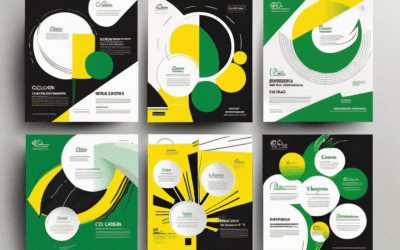 Various flyers in different colors