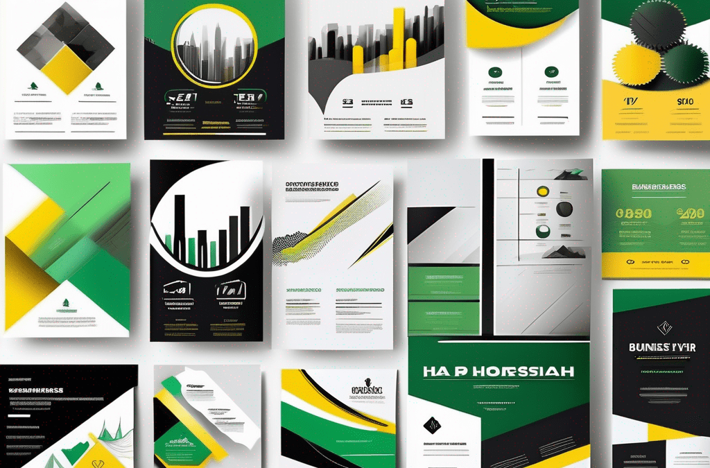 Various types of business flyers spread out