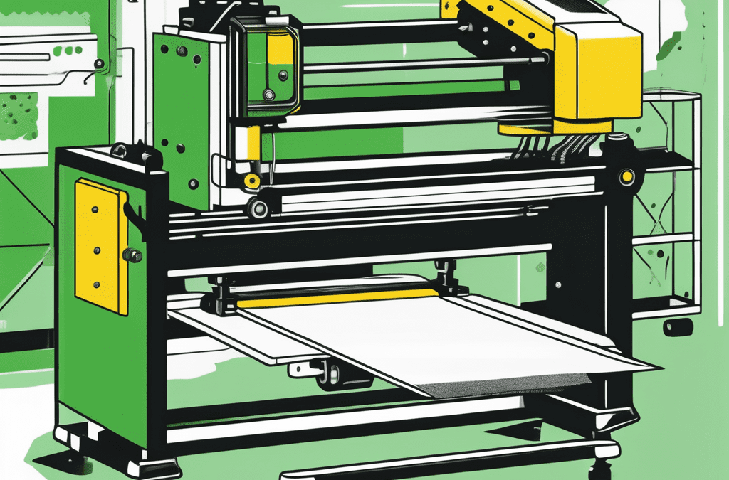 A screen printing press in action