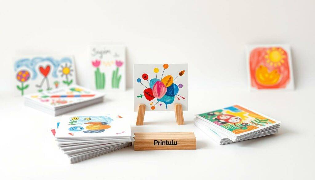 DIY postcards featuring children's artwork